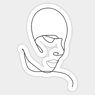 Line Drawing of Woman Sticker